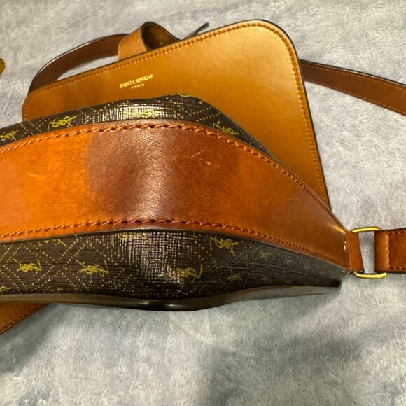 Saint Laurent MONOGRAMME MEDIUM SATCHEL IN CASSANDRE CANVAS AND SMOOTH LEATHER - Picture 16 of 16